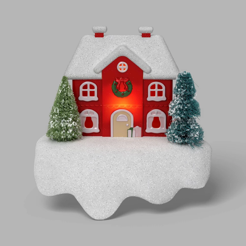 Lit Red House Ornament from Target