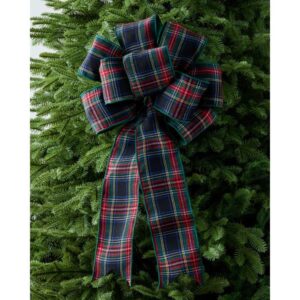 Tartan Pre Tied Christmas Bows, Christmas gift wrapping idea from Home with Em