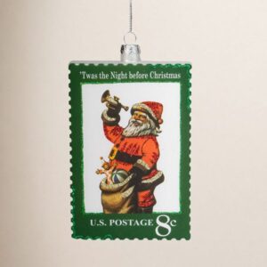 Vintage Santa Glass Ornament, cozy Christmas decor from Home with Em