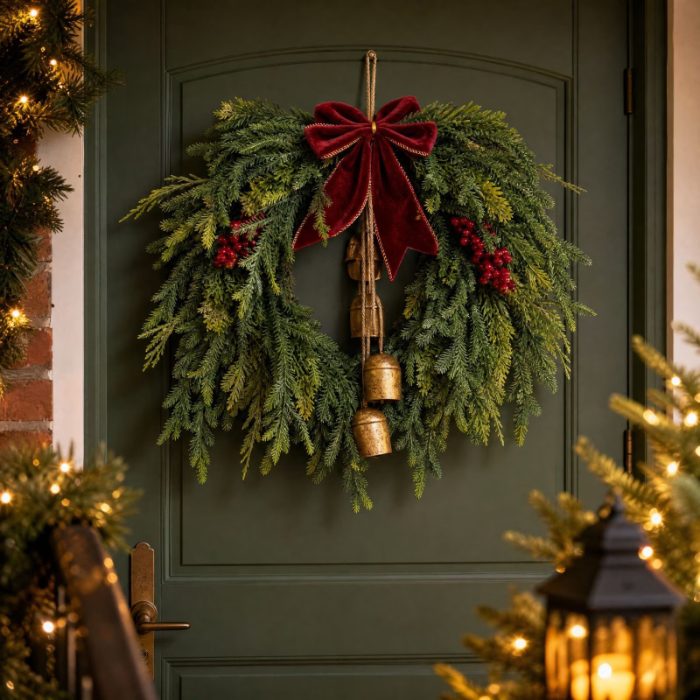 Bow and Bell Winter Wreath from Walmart
