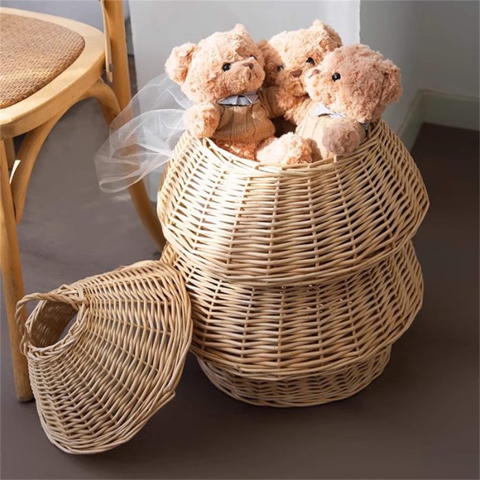 Vintage Rattan Christmas Storage Basket from Walmart
