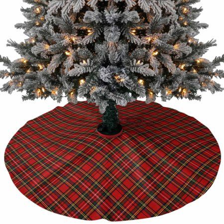 Red and Green Tartan Tree Skirt from Walmart