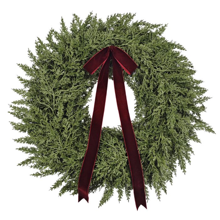 My Texas House Cedar Wreath with Velvet Bow from Walmart
