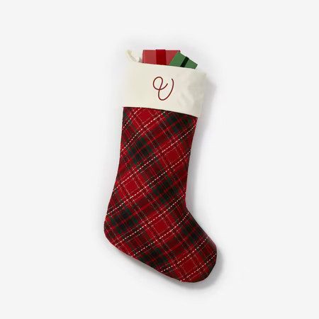 Velvet Plaid Bow Christmas Stocking from Walmart