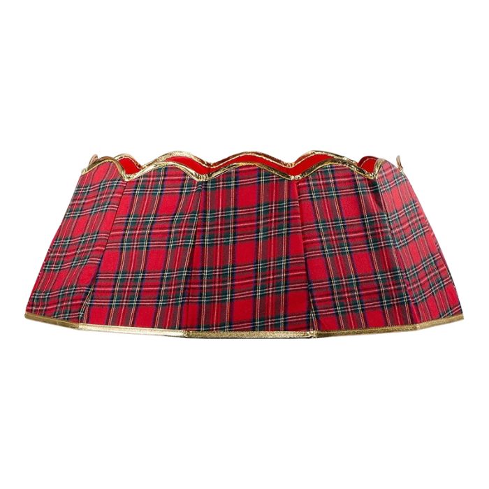 Red and Green Velvet Scalloped Tree Collar from Walmart