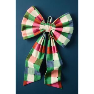 Willow Plaid Bow Ornament, Christmas gift wrapping idea from Home with Em